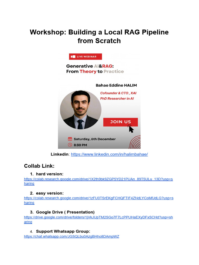 Workshop - Building A Local RAG Pipeline From Scratch | PDF | Software ...