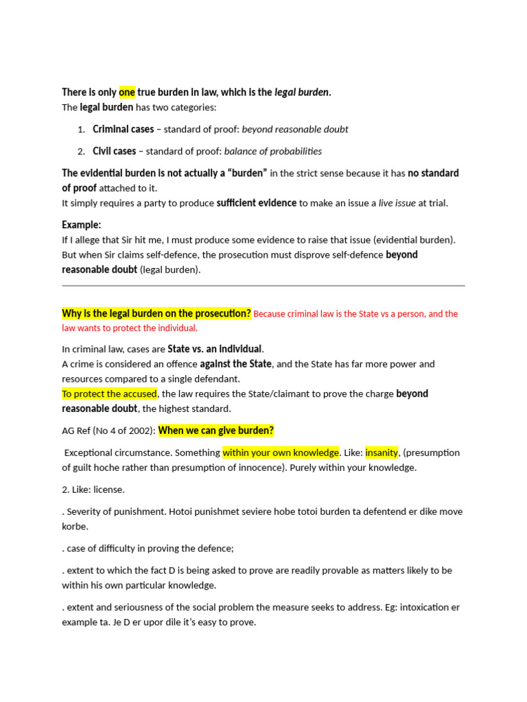 Burden of Proff | PDF | Burden Of Proof (Law) | Presumption Of Innocence