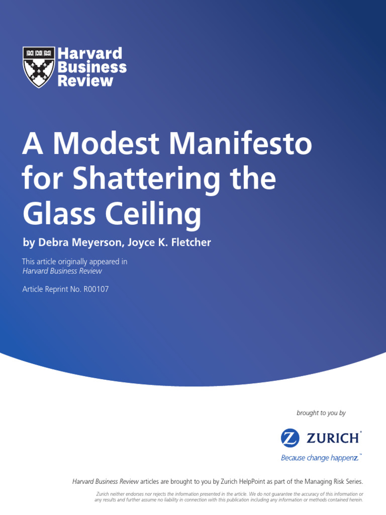 A Modest Manifesto For Shattering The Glass Ceiling | PDF