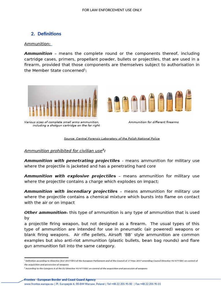 Definitions | PDF | Firearms | Cartridge (Firearms)