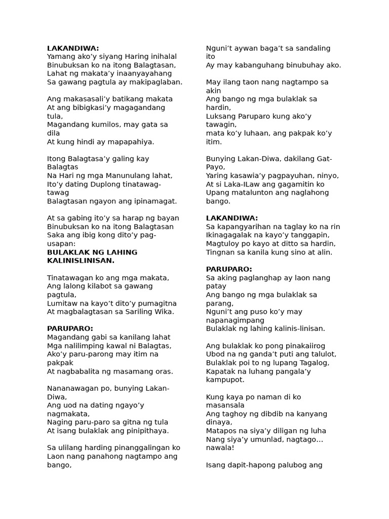 Bulaklak NG Lahing Kalinis - Linisan | PDF