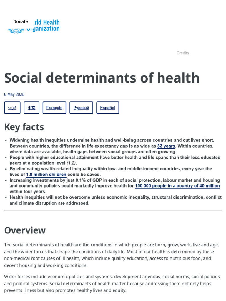 Social Determinants of Health | PDF | Health Equity | Poverty