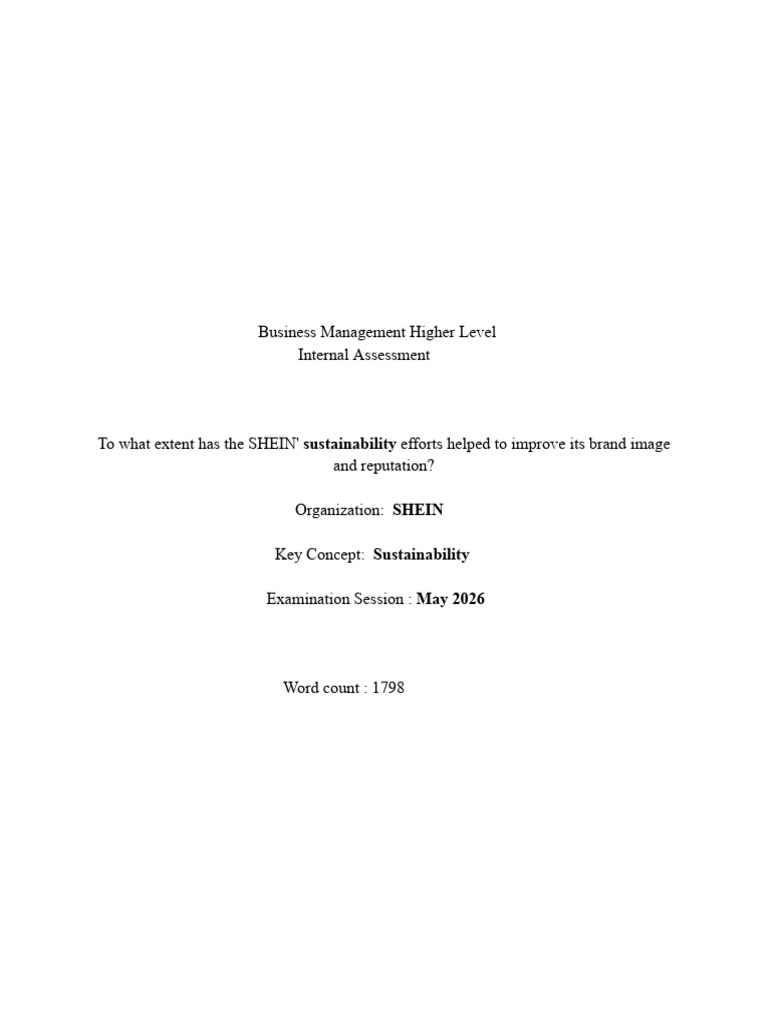 BM IA Draft | PDF | Sustainability | Reputation