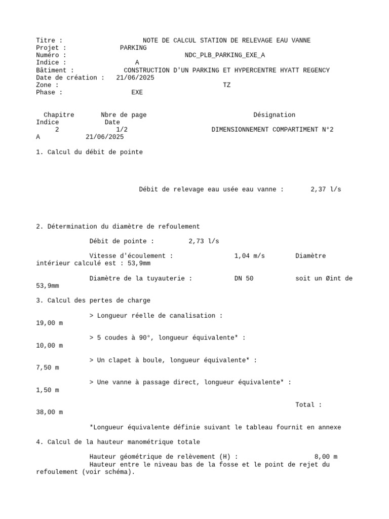 Note de Calcule Efs | PDF | Soupape | Électroménager