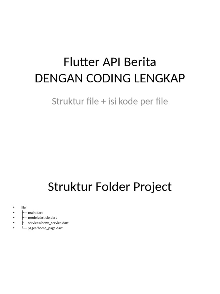 Flutter API Berita Lengkap Dengan Koding | PDF | Computer Programming ...