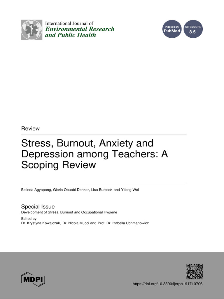 ijerph-19-10706-with-cover | PDF | Occupational Burnout | Systematic Review
