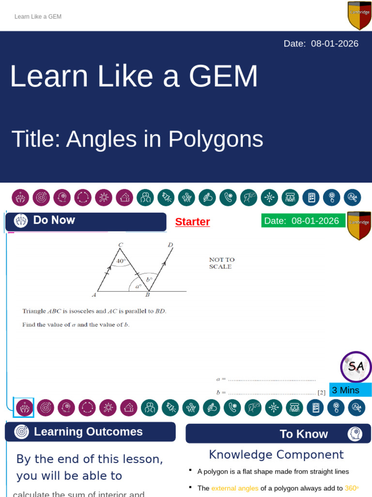 Angles in Polygons - L4 | PDF | Triangle | Polygon