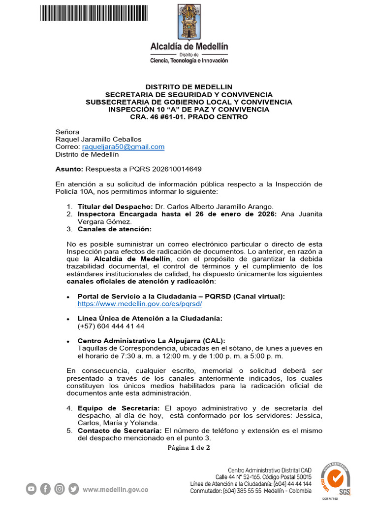 Rpta Nombre Inspector 10a_ 202630021649 | PDF