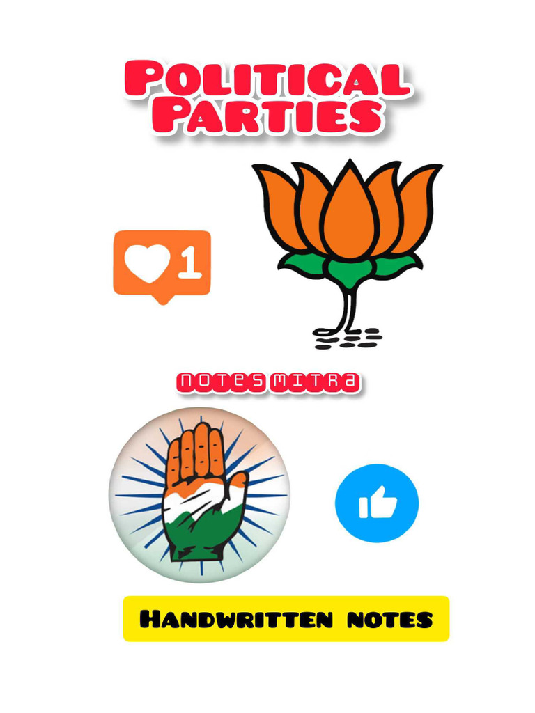 Political Parties Handwritten Notes by Notes Mitra | PDF