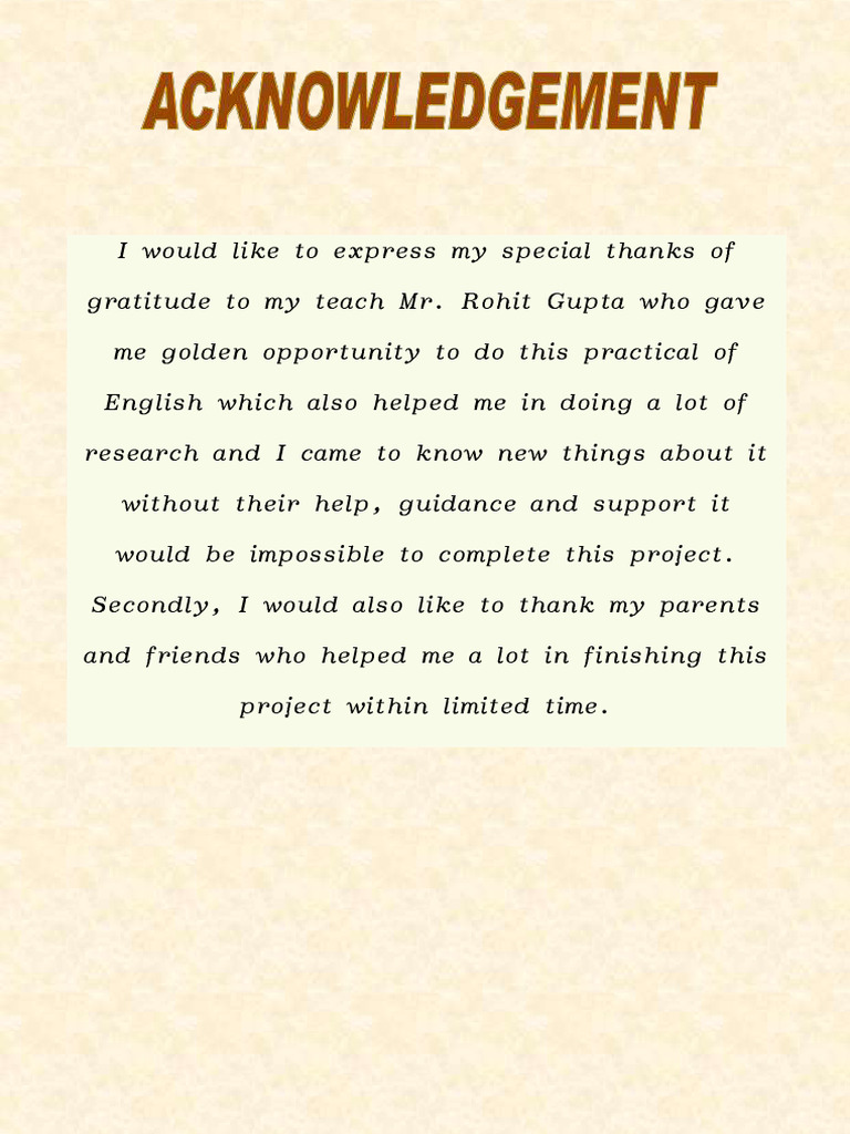 Class 12 English Project File Home Page | PDF