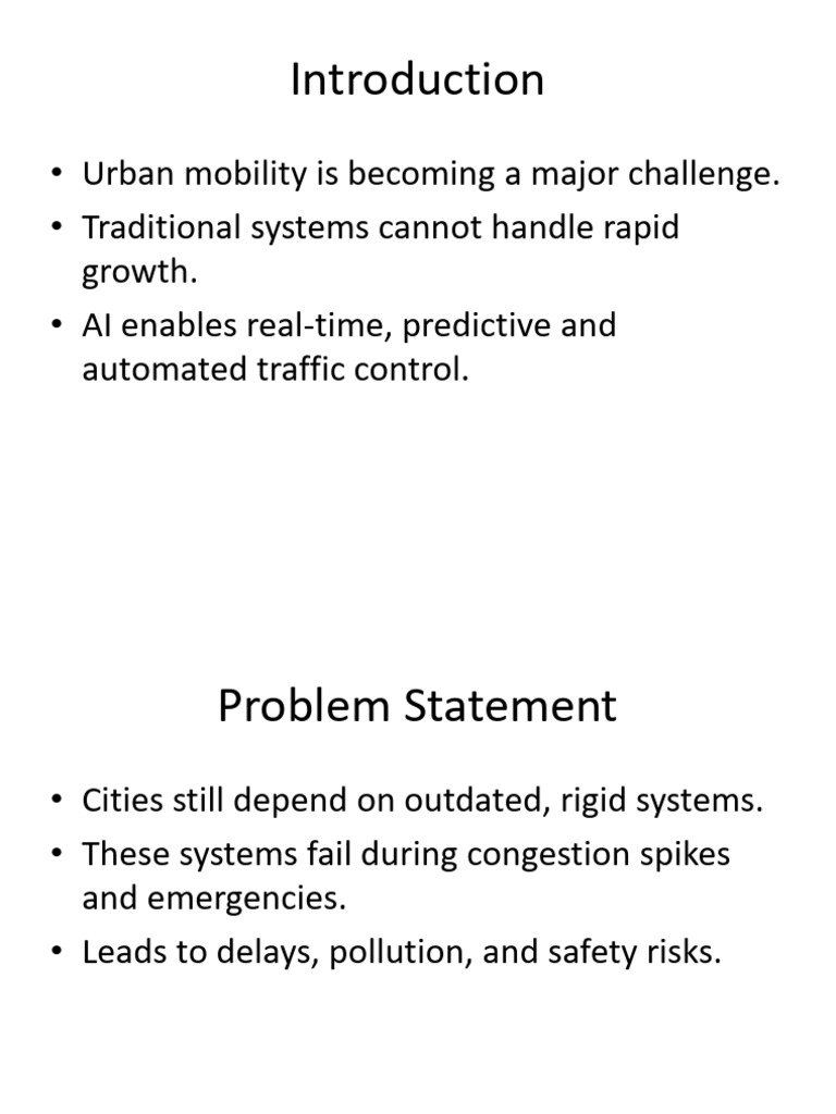 AI Smart Traffic Management Presentation | PDF | Artificial ...