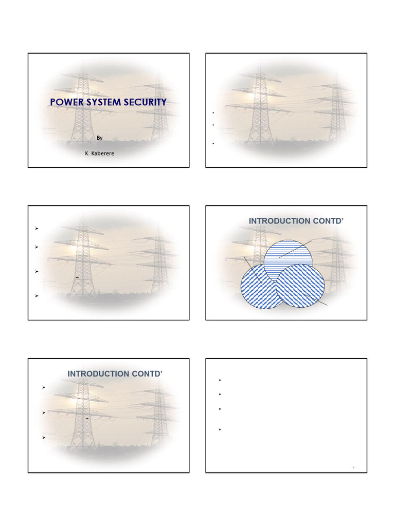 Power System Security - Introduction | PDF | Electrical Engineering ...