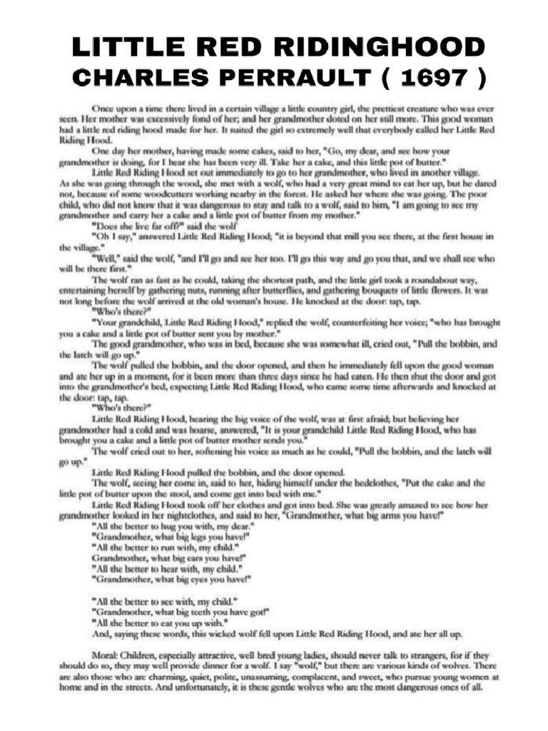 Little Red Riding Hood | PDF
