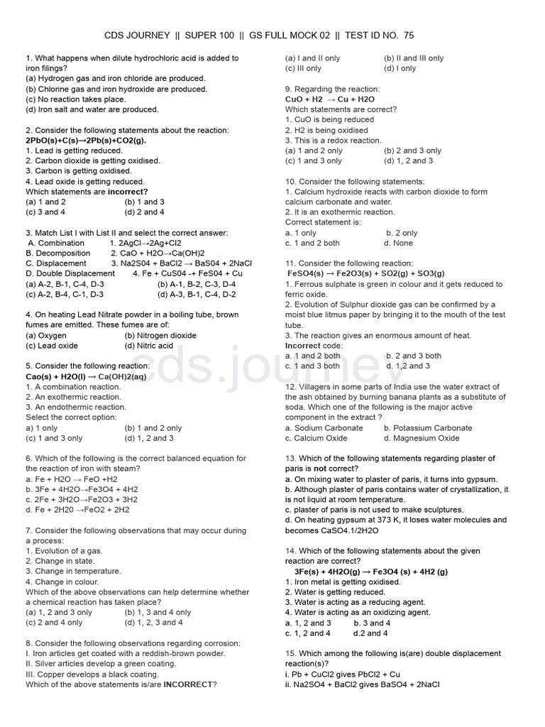 Gs FM 02 Alpha Batch 28 Dec | PDF | Acid | Hydroxide