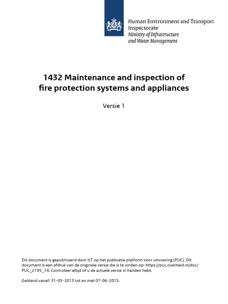 1432 Maintenance and Inspection of Fire Protection Systems and ...