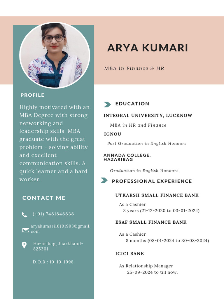 Arya CV New | PDF