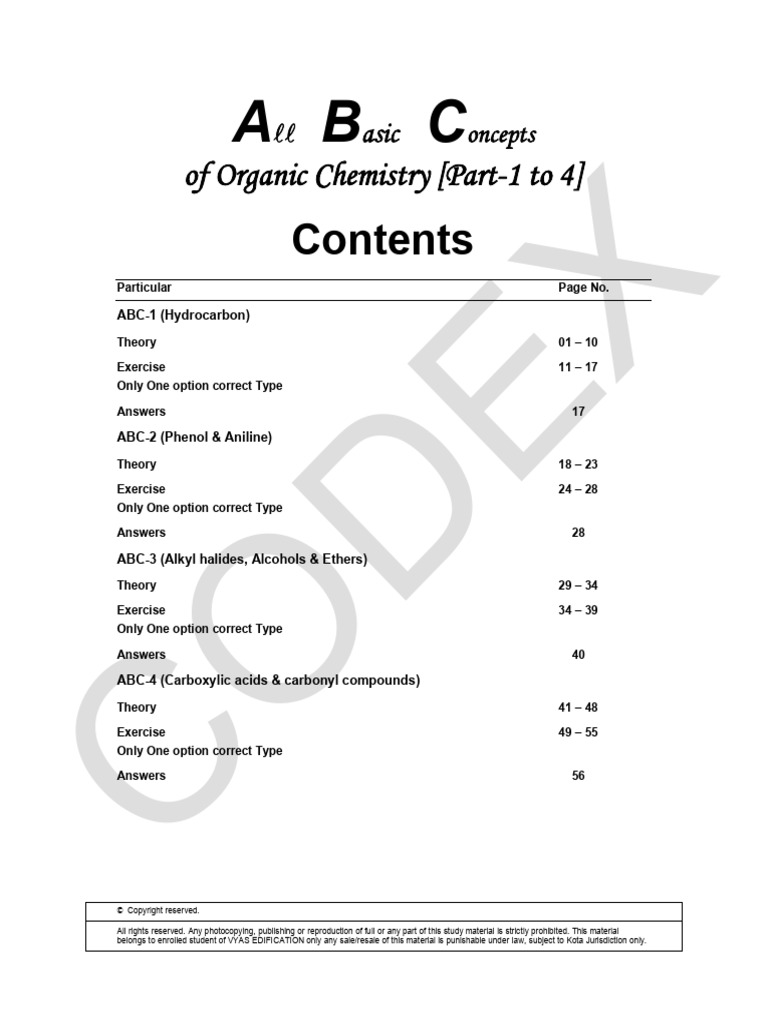 All Basic Concepts of Organic Chemistry (1 To 4) | PDF | Alkene | Ether
