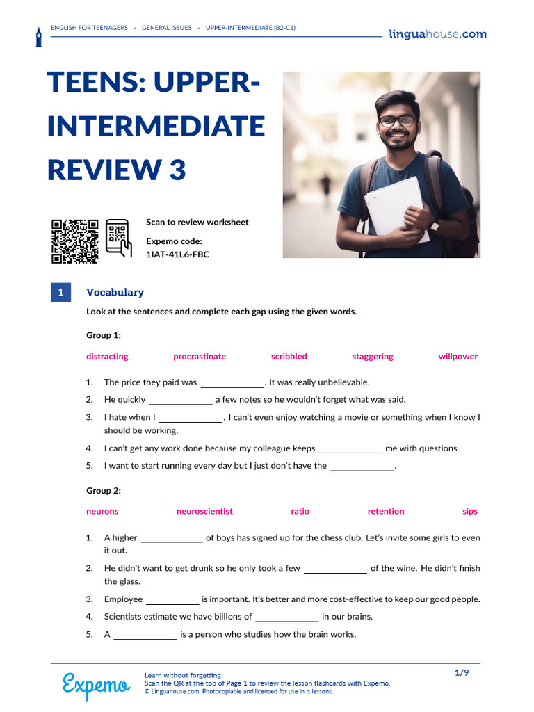 Teens Upper Intermediate Review 3 British English Student B2 C1 | PDF
