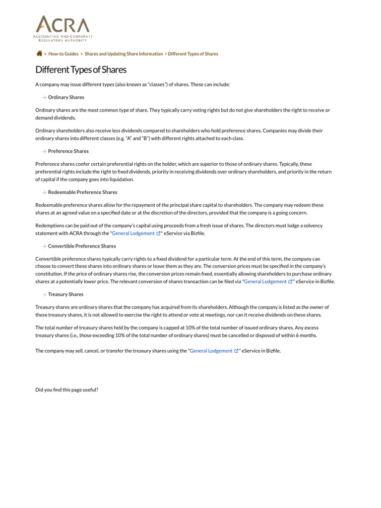 Different Types of Shares | PDF | Preferred Stock | Dividend