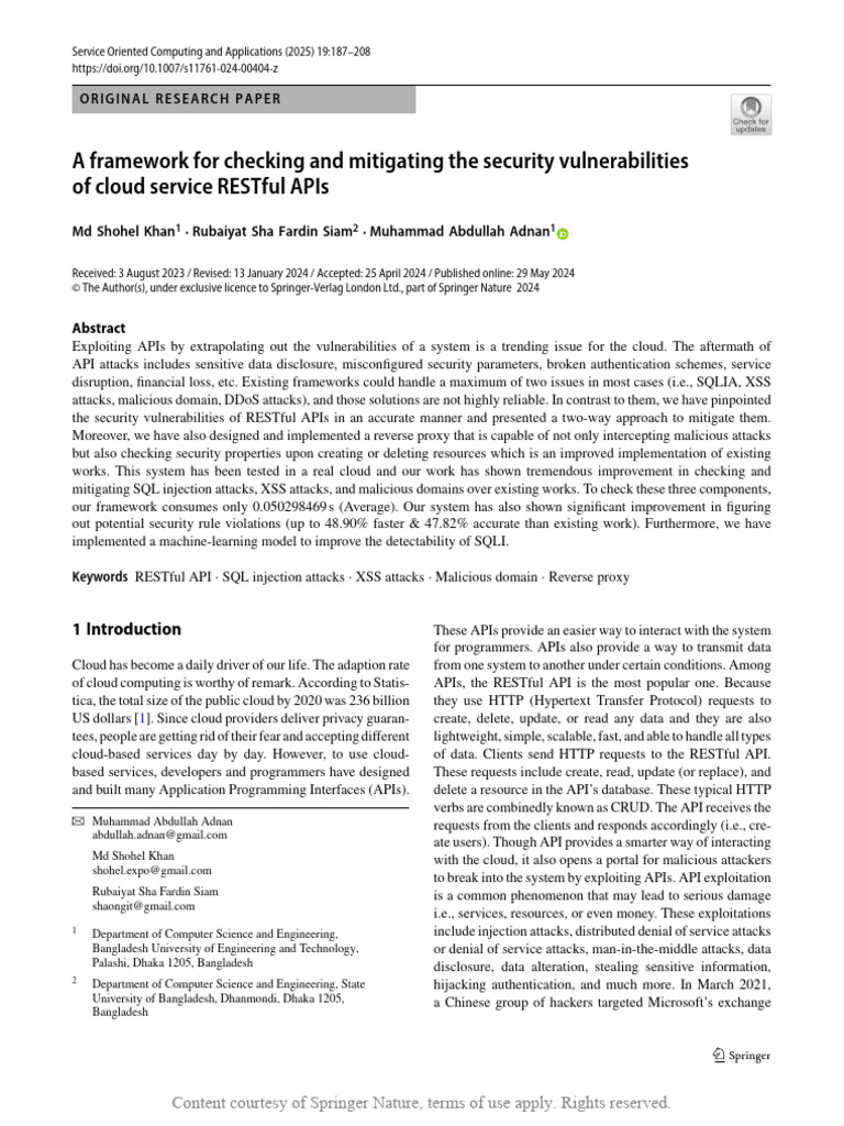 A Framework For Checking and Mitigating The Securi | PDF | Proxy Server ...