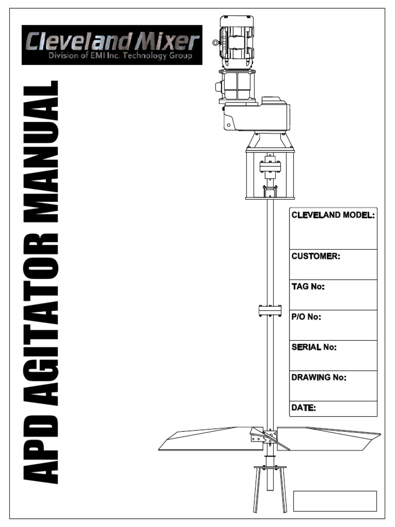 Cleveland Mixer - APD-Manual | PDF | Screw | Mechanical Engineering