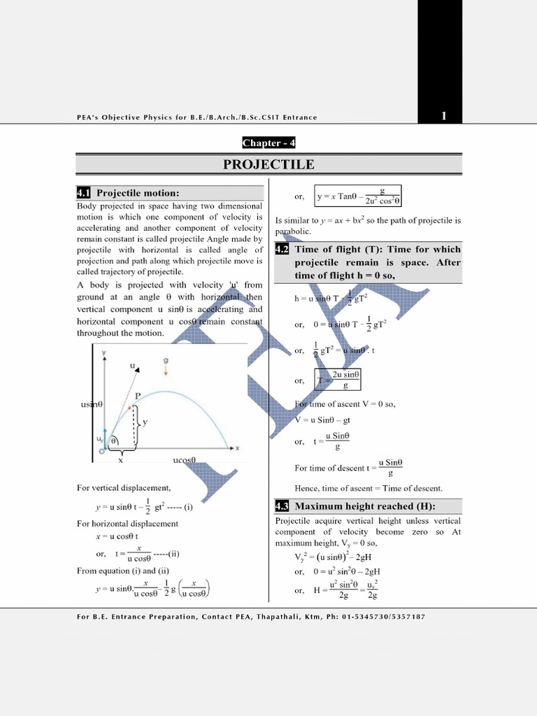 Projectile | PDF