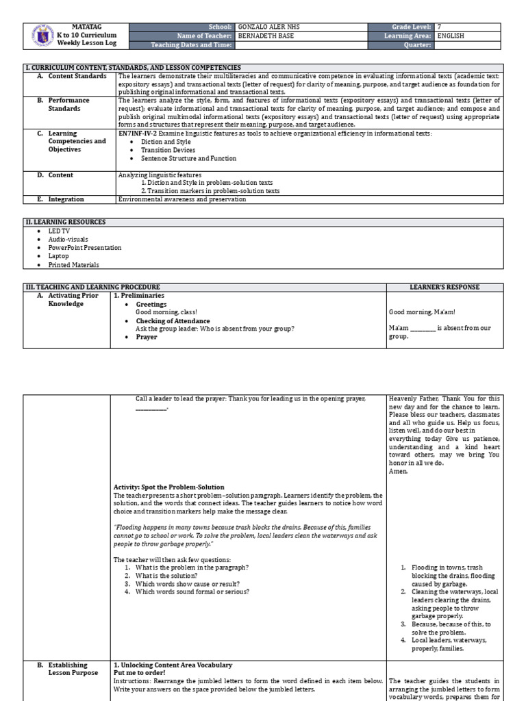 Lesson Plan | PDF | Learning | Human Communication