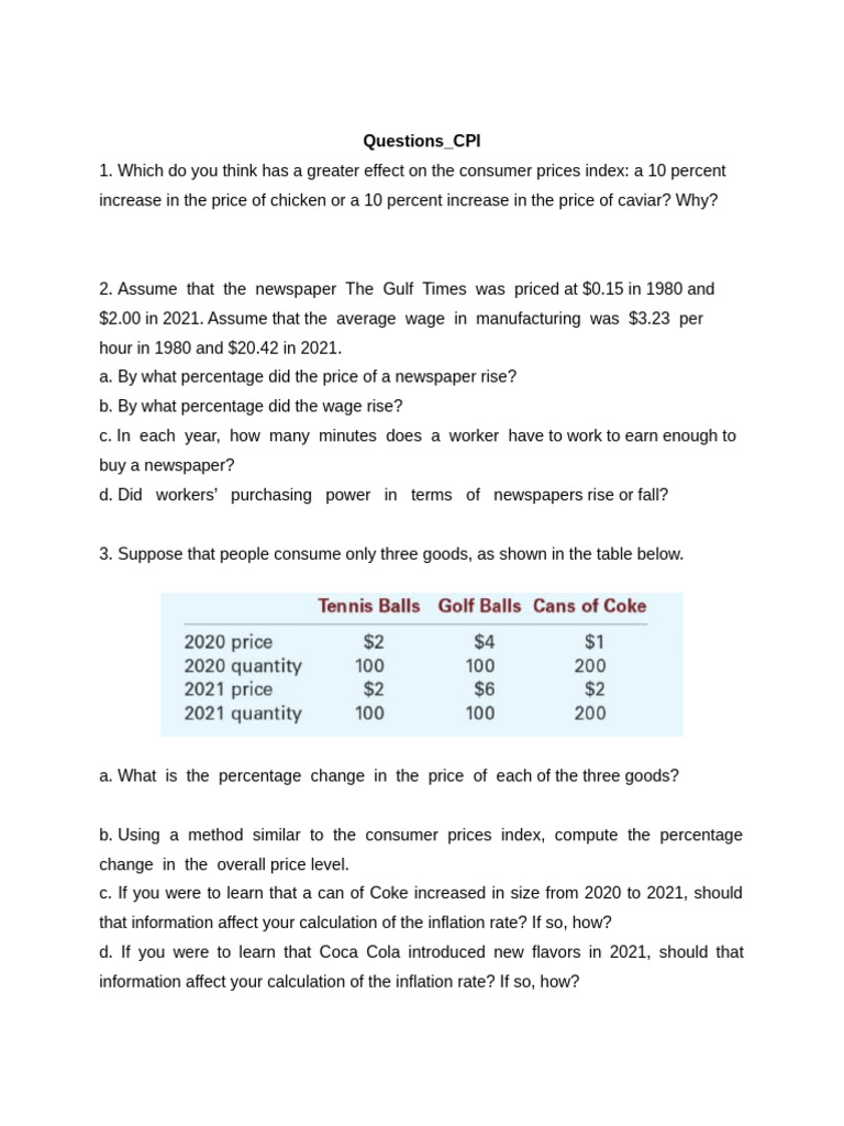 Questions CPI | PDF
