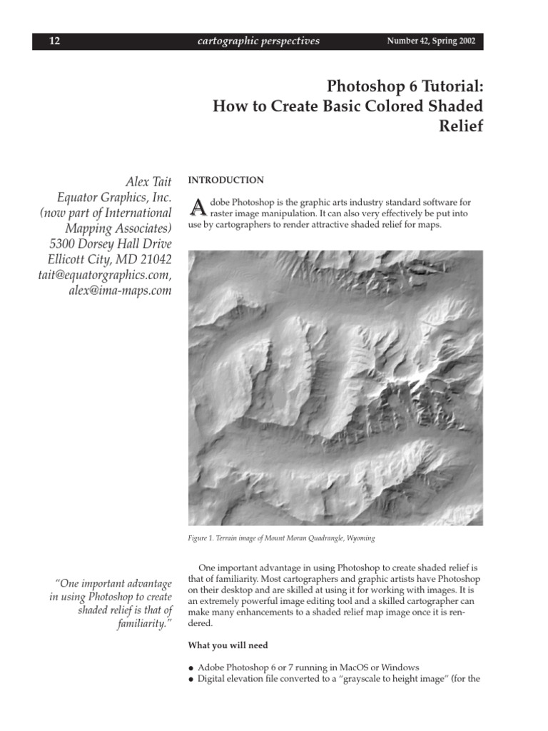 Photoshop 6 Tutorial: How To Create Basic Colored Shaded Relief | PDF ...