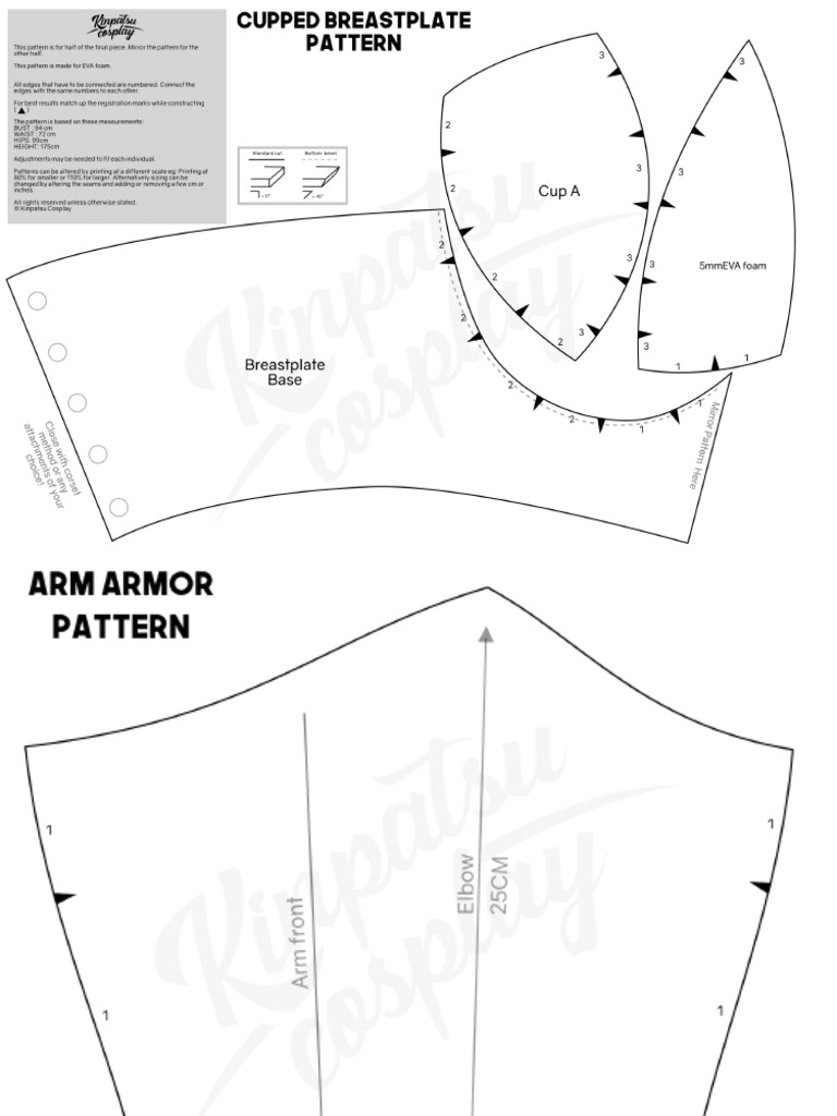 Armor Pattern Set Feminine Kinpatsu Cosplay | PDF
