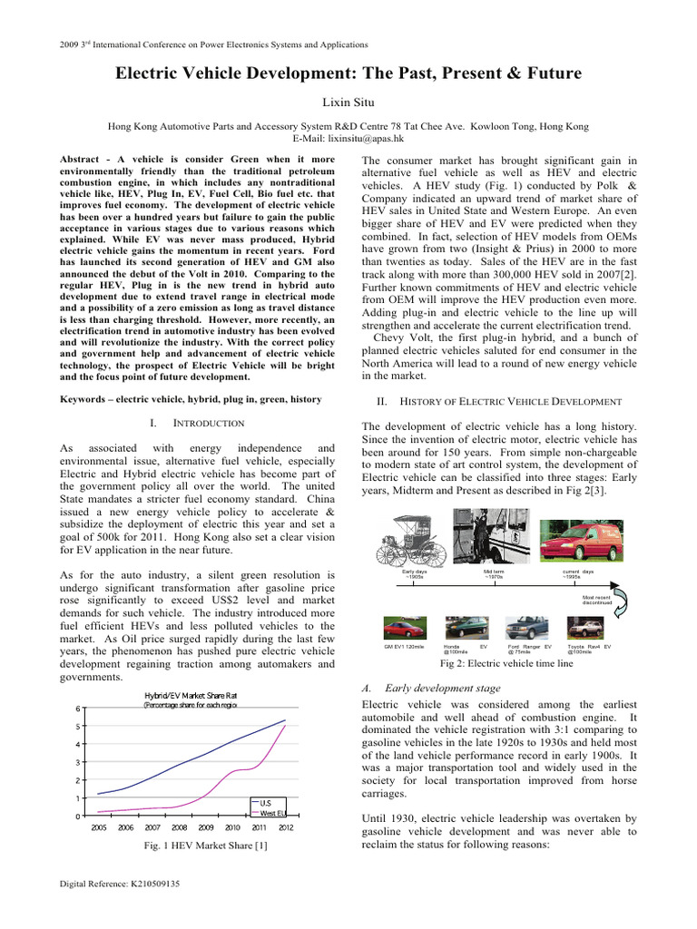 Electric Vehicle Development The Past Present Amp Future | PDF | Hybrid ...