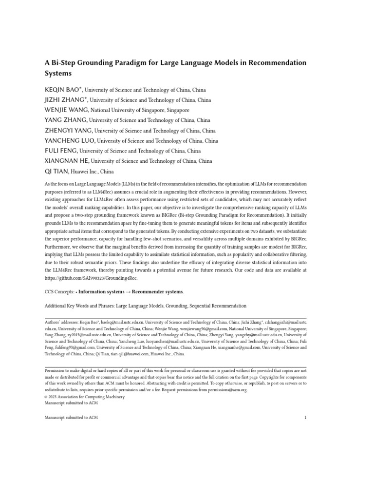 A Bi-Step Grounding Paradigm For Large Language Models in ...