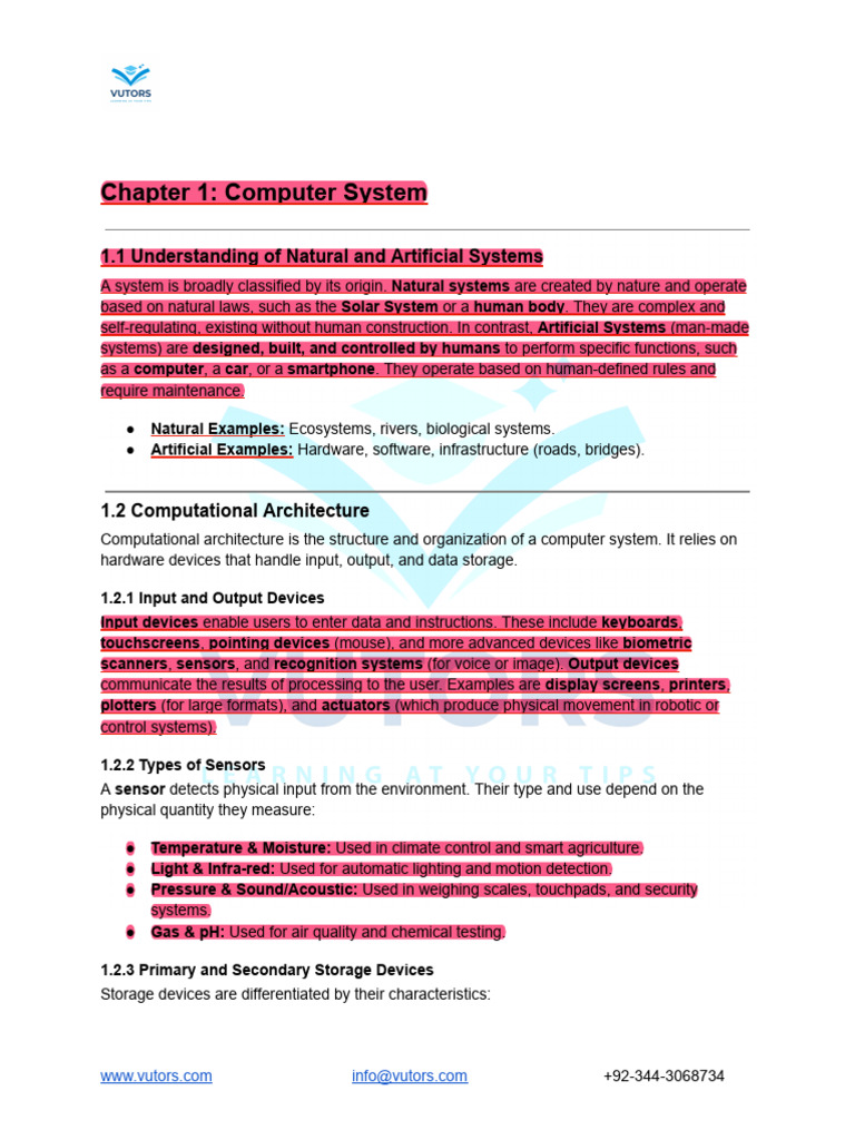 Computer System Notes - Vutors | PDF | Computer Network | Network Topology