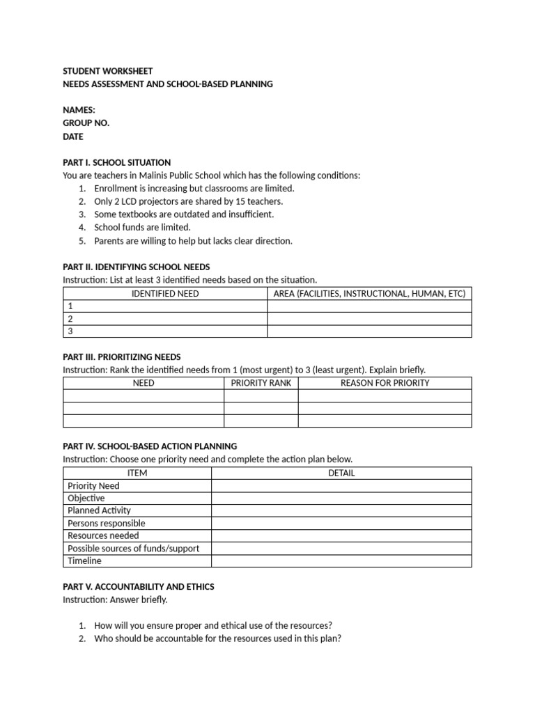 Student Worksheet | PDF