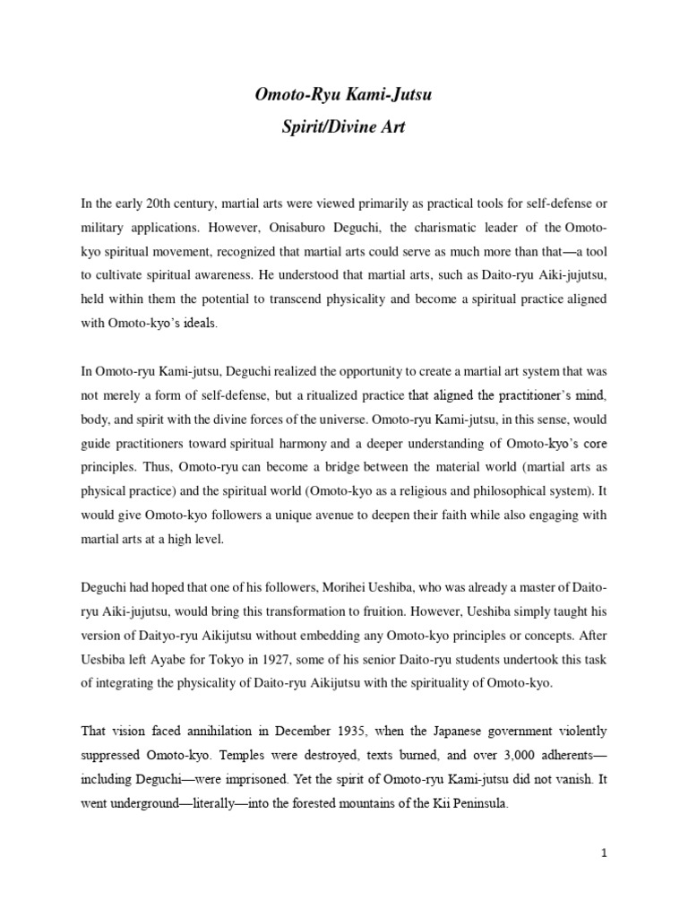 Michael Martin - Omoto Ryu Kami Jutsu | PDF | Divinity | Spirituality