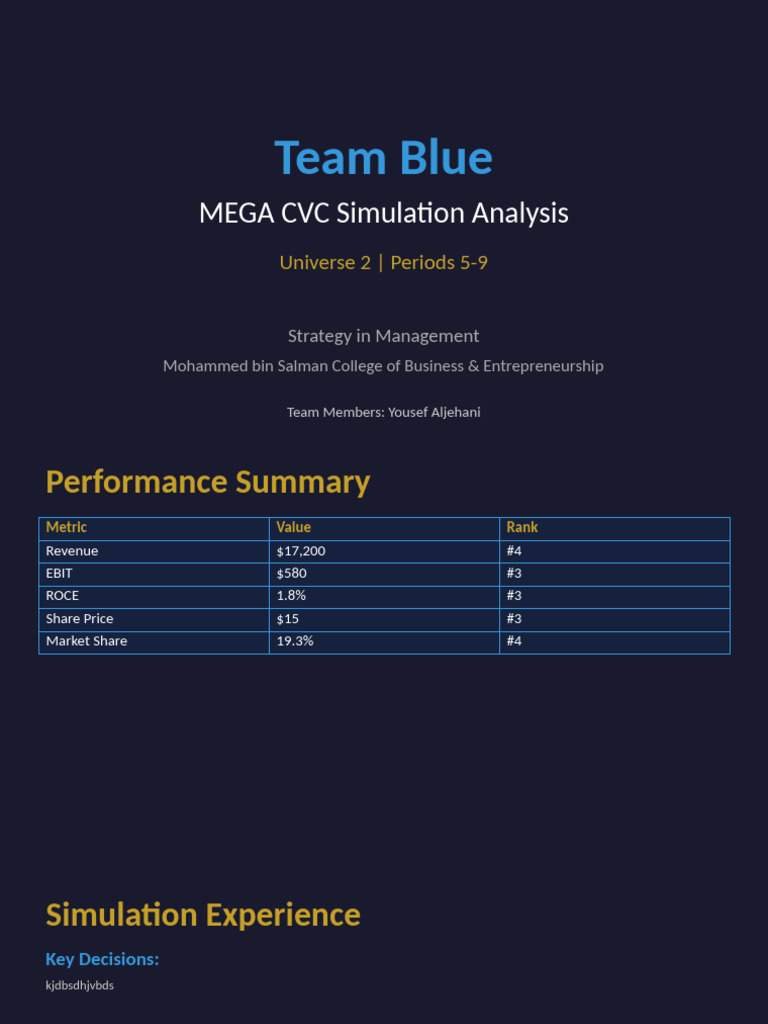 Team Blue Universe2 Simulation Analysis | PDF