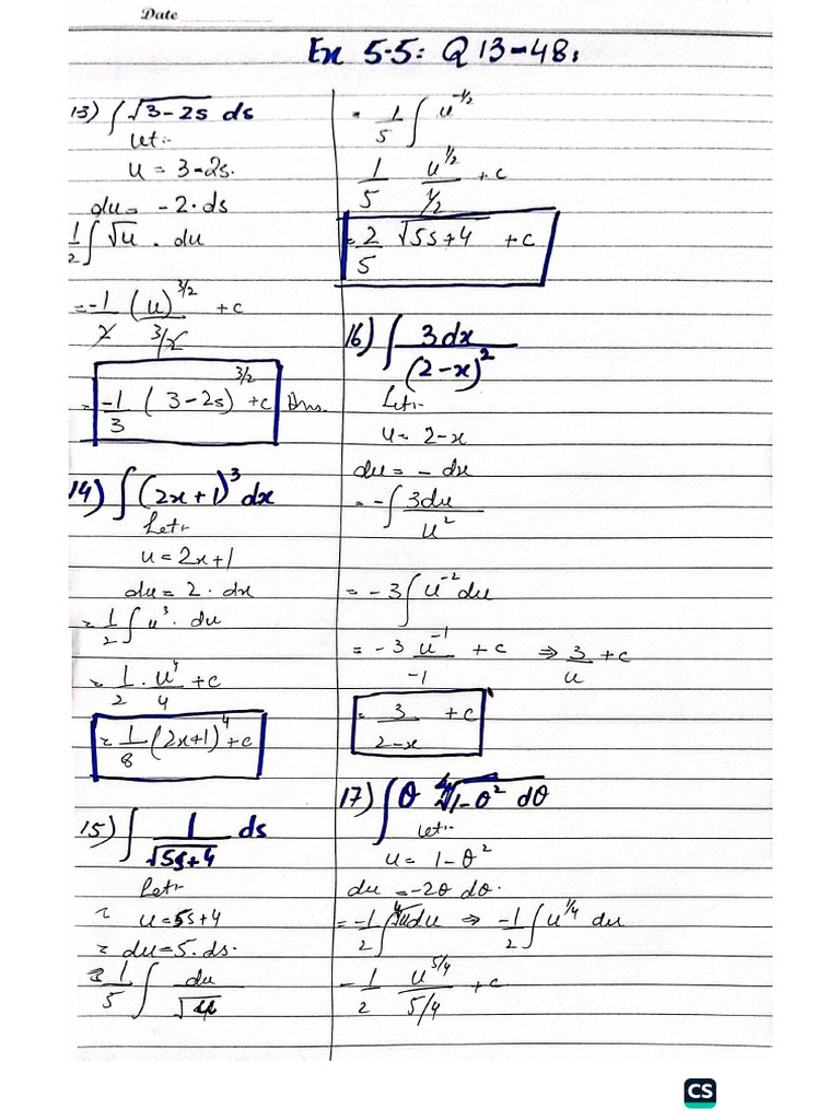 Calculus Ex5.5 q13-48 | PDF