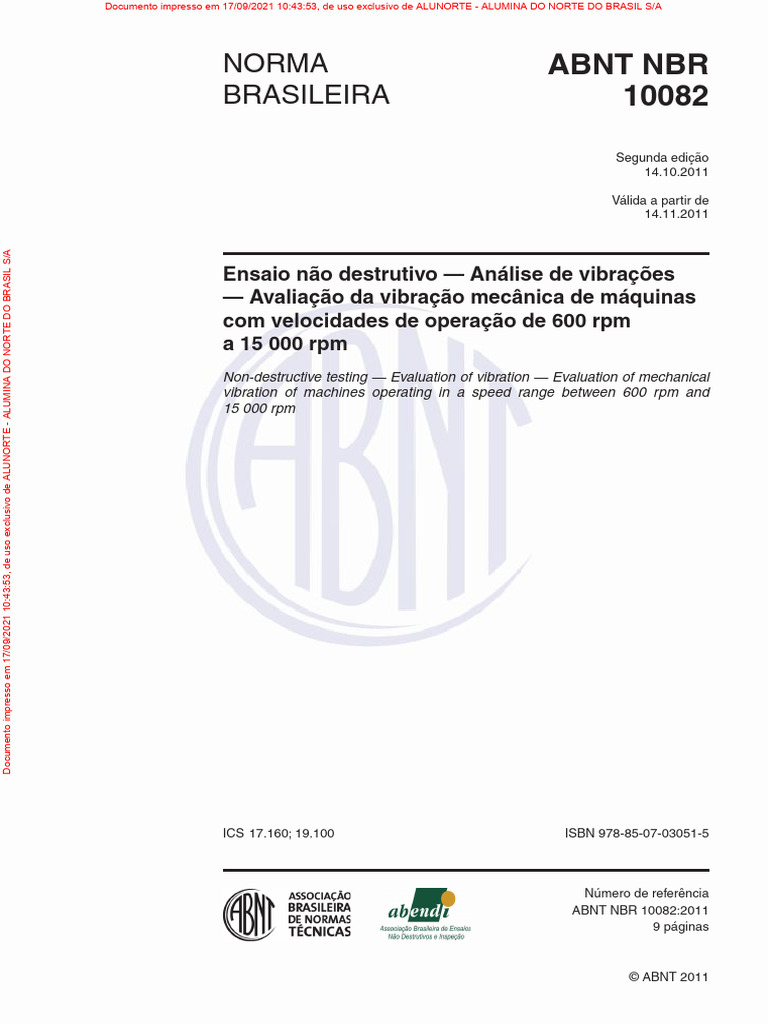 NBR10082 - Arquivo para Impressão | PDF | Oscilação | Medição