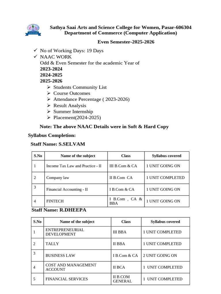 Computer Science Department 2026 | PDF