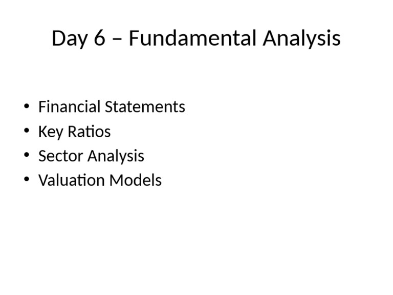Day 6 Fundamental Analysis | PDF