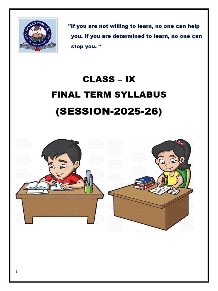 Class Ix Syllabus For Final Term | PDF | Geometry | Area