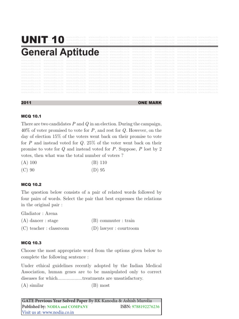 General Aptitude | PDF | Immunology
