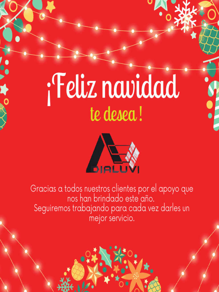 Post Instagram Mensaje Feliz Navidad y Año Nuevo Navideño Rojo | PDF