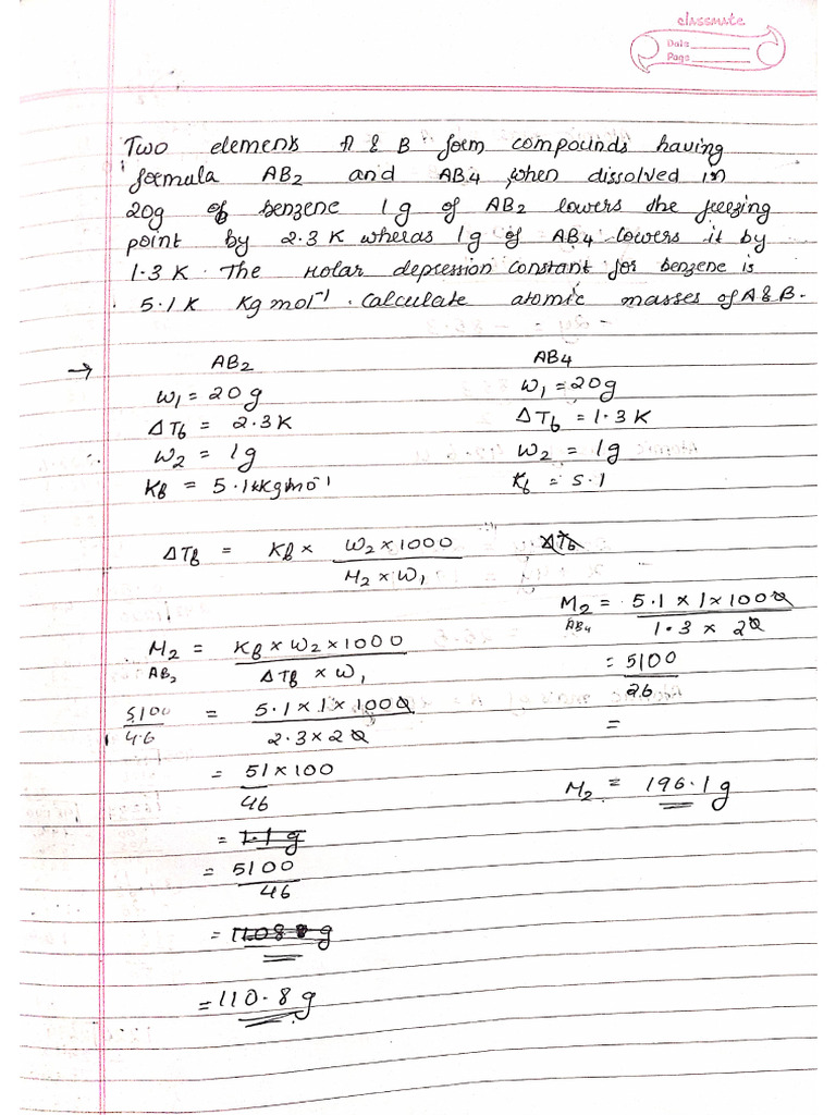 Solutions Revision (1) Important Questions | PDF