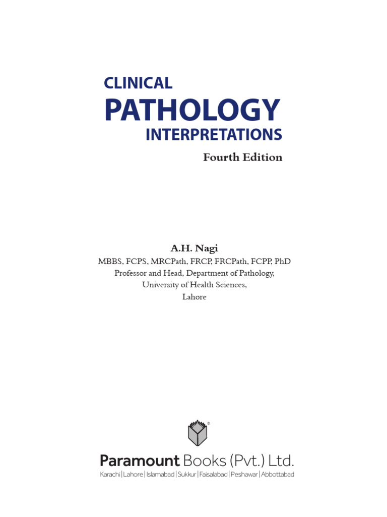 Sample Chapter Initials Pages Clinical Pathology Interpretations | PDF ...