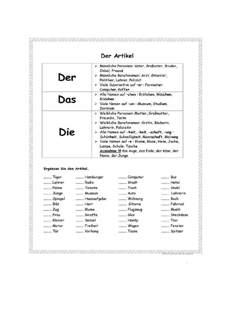 Der Die Das | PDF