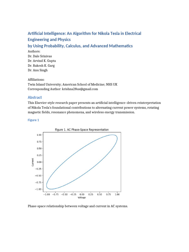 Artificial Intelligence Algorithm For Nikola Tesla Elsevier | PDF