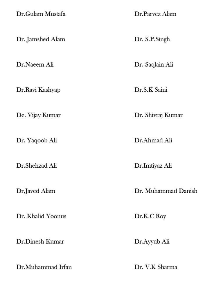 DR List MS Word | PDF