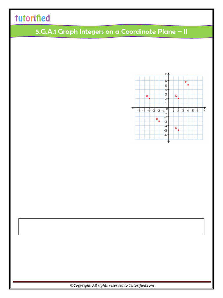 5.g.a.1 Graph Integers On A Coordinate Plane - II | PDF | Cartesian ...