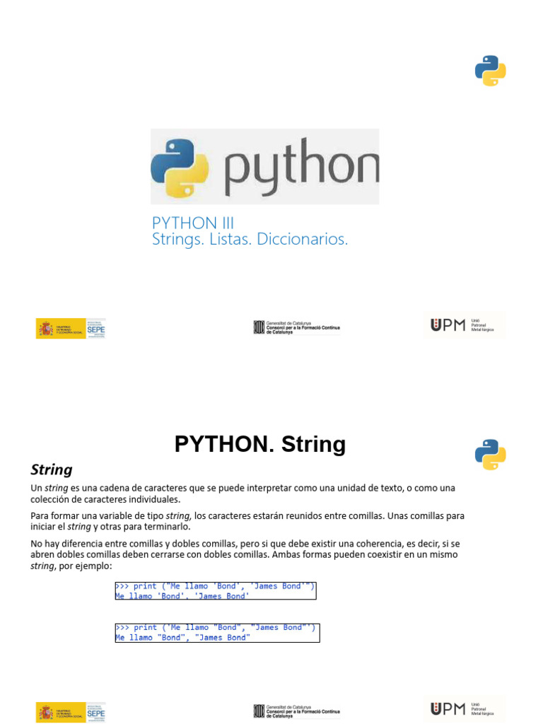 3.python. Listas, Arrays, Dict | PDF | Cadena (informática) | Python ...